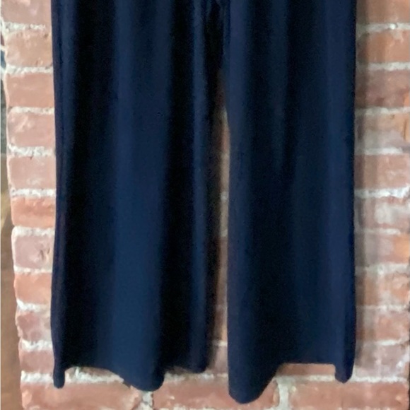 NWT PRETTYGARDEN Elegant Navy Sleeveless Long Jumpsuit, Ribbed Knit, Mock Neck - Picture 4 of 15